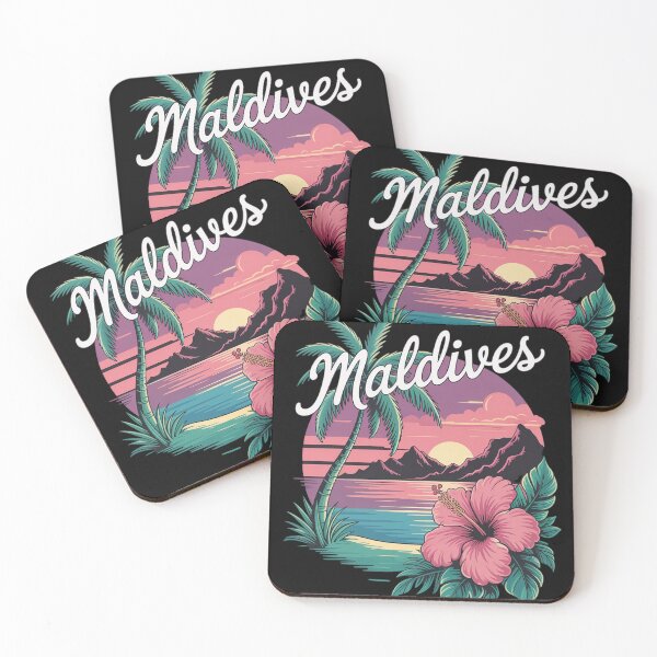 Item preview, Maldives Tropical Souvenirs 80s Beach Graphic designed and sold by Voidbinder.