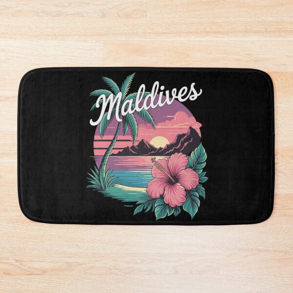 Item preview, Maldives Tropical Souvenirs 80s Beach Graphic designed and sold by Voidbinder.
