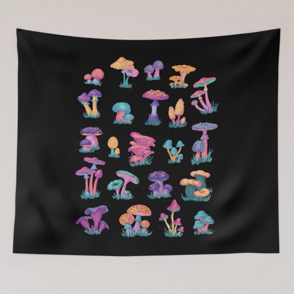 Item preview, Colorful Vintage Mushroom Chart designed and sold by shapbeglyl.