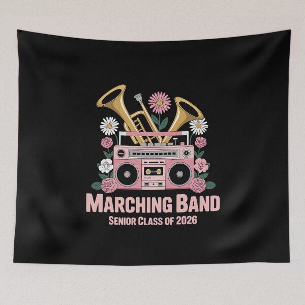 Item preview, March Band Trumpet Player Class 2026 Flowers Floral Boombox designed and sold by Voidbinder.