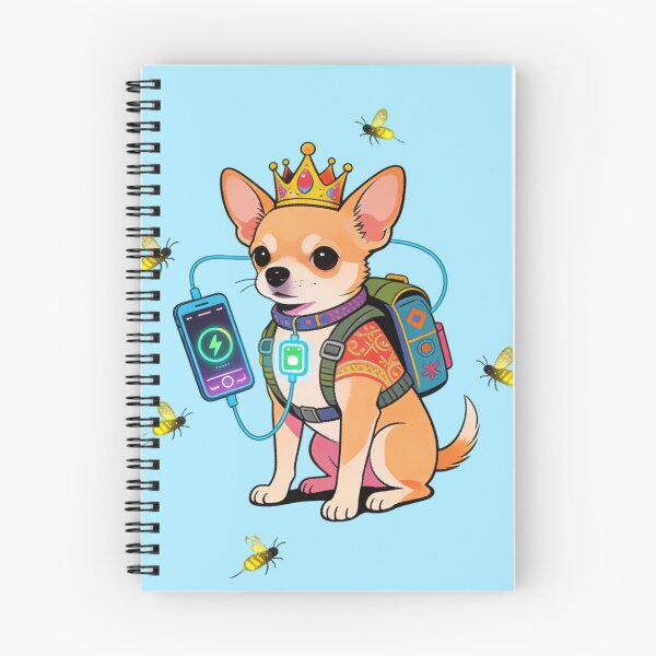Item preview, The Cyber Royal Chihuahua: Digital Nomad Dog King Charging Up | Neo-Pop Art Vibe designed and sold by Cherrydora.