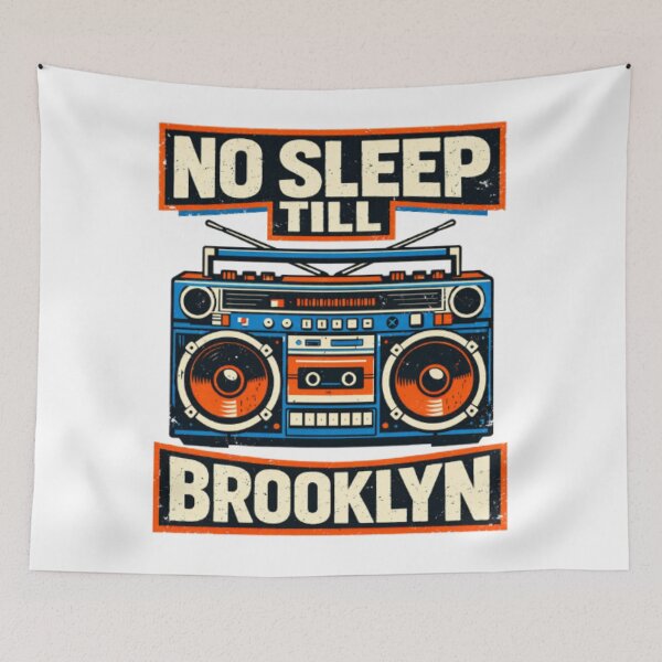 Item preview, No Sleep Till Brooklyn Vintage Boombox Retro Hip Hop designed and sold by RockiGo45.