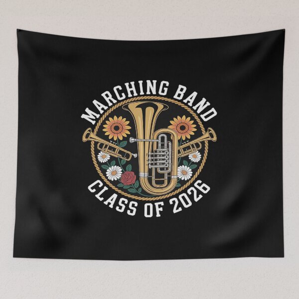 Item preview, Marching Band Senior Class 2026 Trumpet Floral designed and sold by Voidbinder.