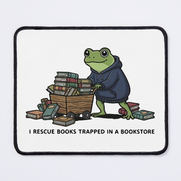 Item preview, Cute Frog Book Hoarder Shopping Addict Bibliophile Humor designed and sold by Floomart.