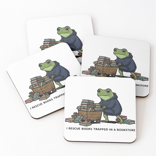 Item preview, Cute Frog Book Hoarder Shopping Addict Bibliophile Humor designed and sold by Floomart.