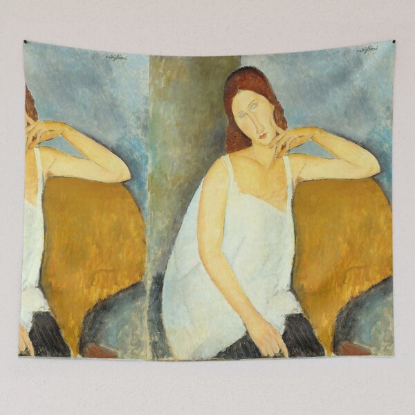 Item preview, Jeanne Hebuterne by Amedeo Modigliani: Modernist Portrait Fine Art Print designed and sold by artofuniverse.