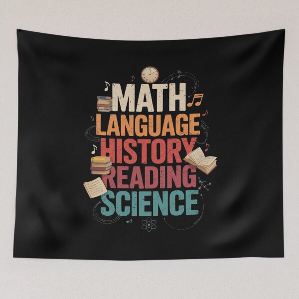 Item preview, Math Language History Reading Science Music Teacher Funny designed and sold by RsFilsingerArt.