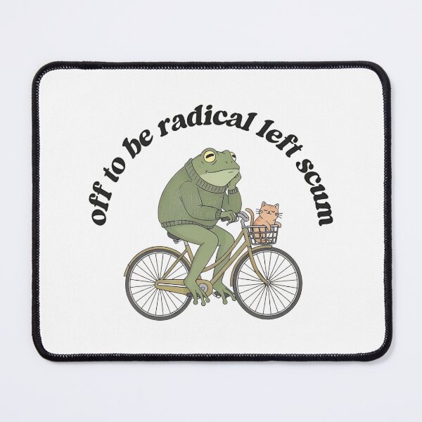 Item preview, Off To Be Radical Left Scum - Frog and Cat on Bicycle Resistance - Radical Left Scum Anti trump, Subtle FDT Liberal Resistance designed and sold by Cameliarty.