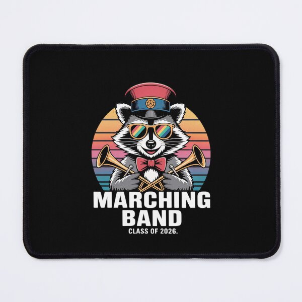 Item preview, Marching Band Vintage Senior Class 2026 Glitch Raccoon designed and sold by Shannon Bosley.