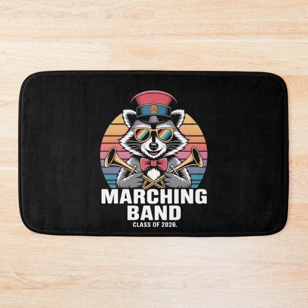 Item preview, Marching Band Vintage Senior Class 2026 Glitch Raccoon designed and sold by Shannon Bosley.