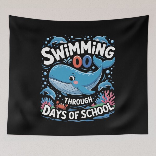Item preview, Swimming Through 100 Days of School Ocean Underwater Funny  designed and sold by VerseFarm.