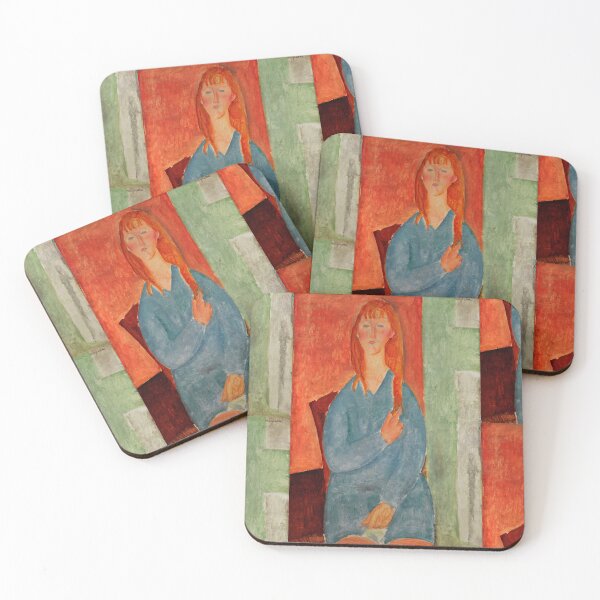Item preview, Jeune Fille Assise by Amedeo Modigliani: Modernist Portrait Fine Art Print designed and sold by artofuniverse.