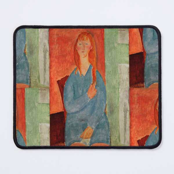 Item preview, Jeune Fille Assise by Amedeo Modigliani: Modernist Portrait Fine Art Print designed and sold by artofuniverse.