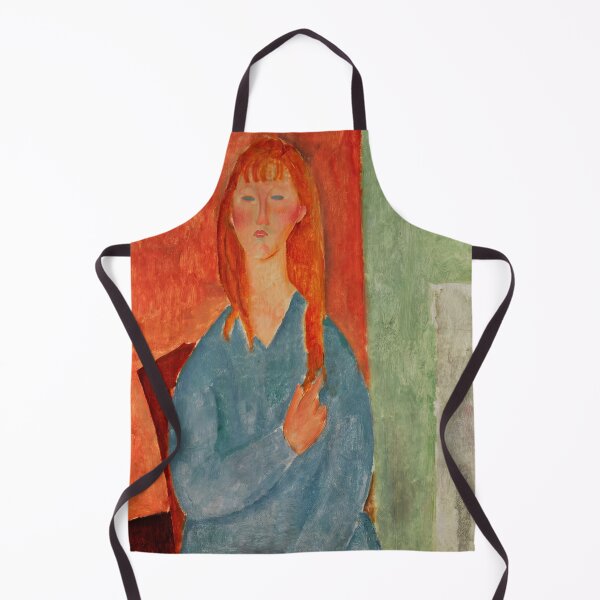 Item preview, Jeune Fille Assise by Amedeo Modigliani: Modernist Portrait Fine Art Print designed and sold by artofuniverse.