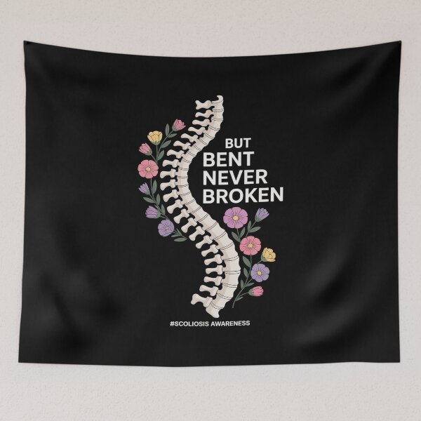 Item preview, Bent But Never Broken Scoliosis Awareness Floral designed and sold by Catharsiscath.