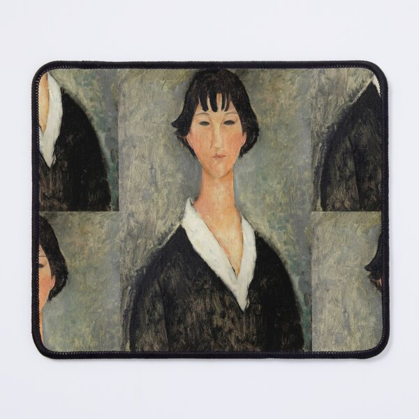 Item preview, Jeune Fille Aux Cheveux Noirs by Amedeo Modigliani: Modernist Portrait Poster designed and sold by artofuniverse.