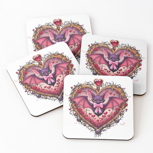Item preview, Cute Gothic Bat Valentine Heart Roses Skulls Creepy Cute Art designed and sold by AQUILAKREO.