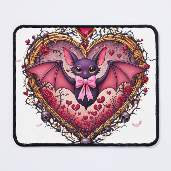 Item preview, Cute Gothic Bat Valentine Heart Roses Skulls Creepy Cute Art designed and sold by AQUILAKREO.