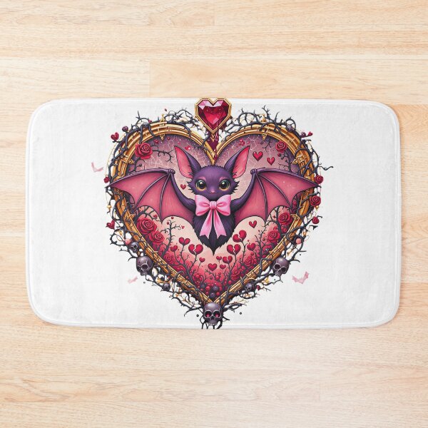 Item preview, Cute Gothic Bat Valentine Heart Roses Skulls Creepy Cute Art designed and sold by AQUILAKREO.