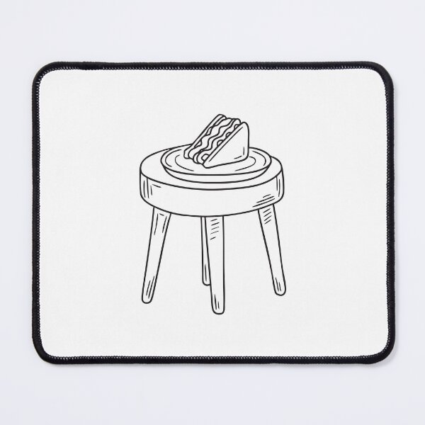 Item preview, A tray on a footstool with a sandwich partly eaten designed and sold by rasagamastore.