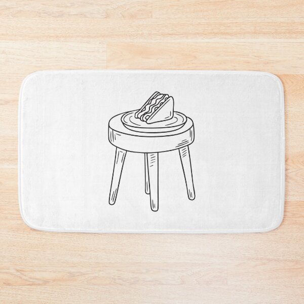 Item preview, A tray on a footstool with a sandwich partly eaten   designed and sold by rasagamastore.