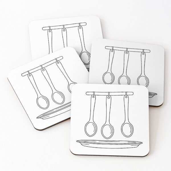 Item preview, A tray under hanging spoons with one spoon on the edge   designed and sold by rasagamastore.