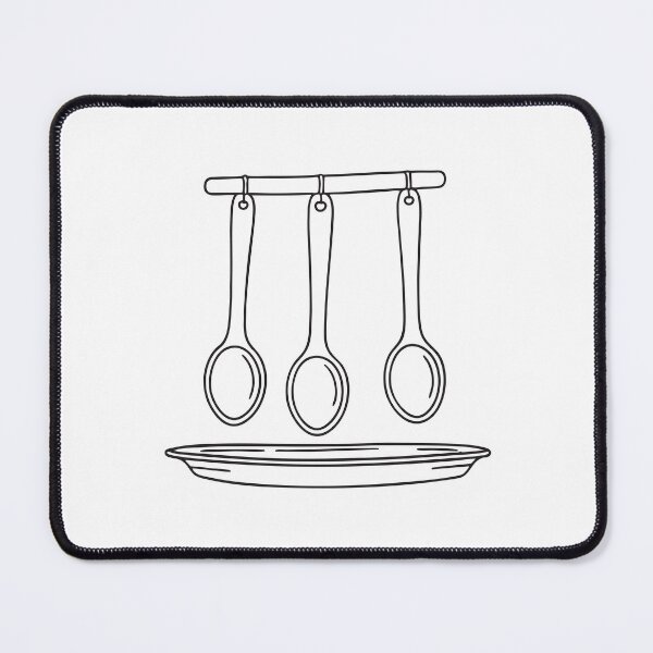 Item preview, A tray under hanging spoons with one spoon on the edge designed and sold by rasagamastore.