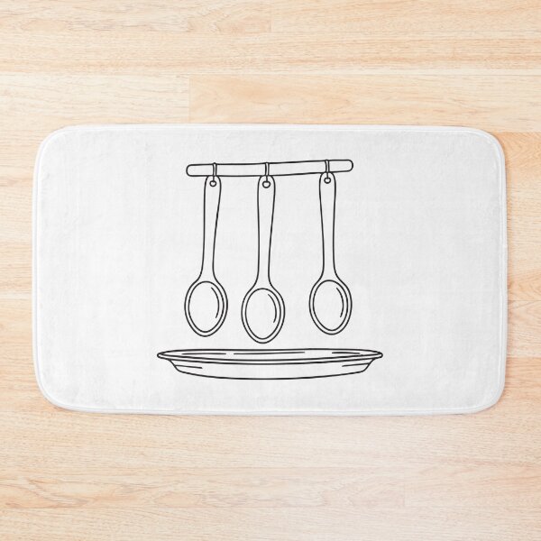 Item preview, A tray under hanging spoons with one spoon on the edge   designed and sold by rasagamastore.