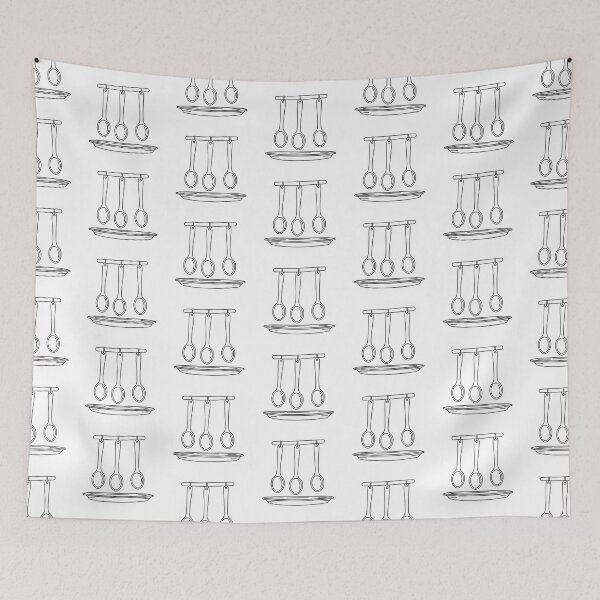 Item preview, A tray under hanging spoons with one spoon on the edge   designed and sold by rasagamastore.
