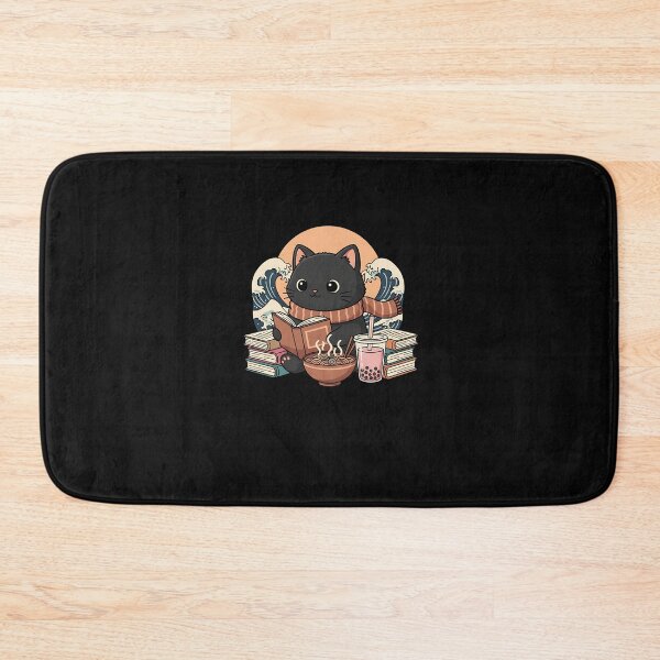 Item preview, Cute Cat Reading Book – Ramen Night designed and sold by yaginoie.
