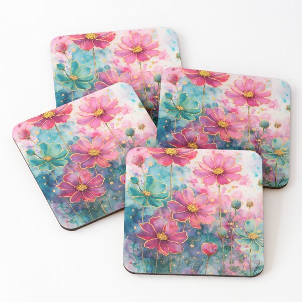 Item preview, Golden Cosmos Flowers Watercolor Phone Case – Pink Floral Art with Soft Pastel Background designed and sold by ChubbyGoong.