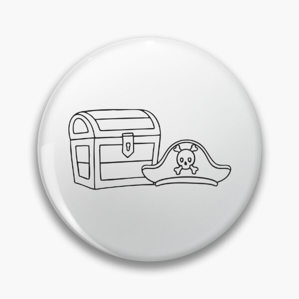 Item preview, A treasure chest beside a pirate hat with cross bone symbol   designed and sold by rasagamastore.