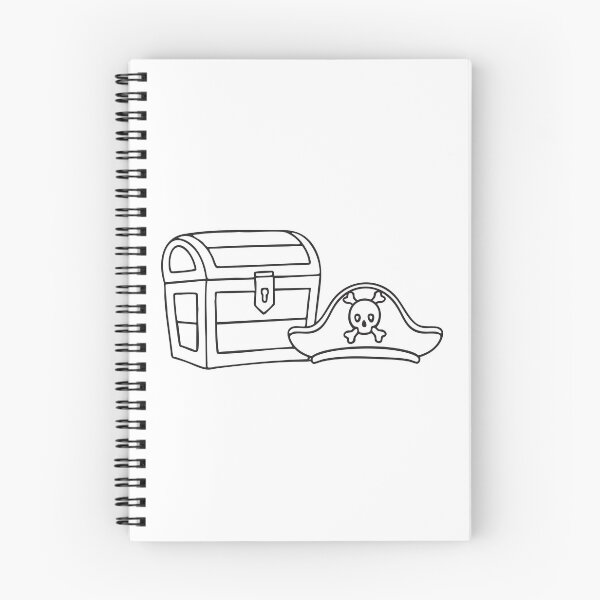 Item preview, A treasure chest beside a pirate hat with cross bone symbol   designed and sold by rasagamastore.