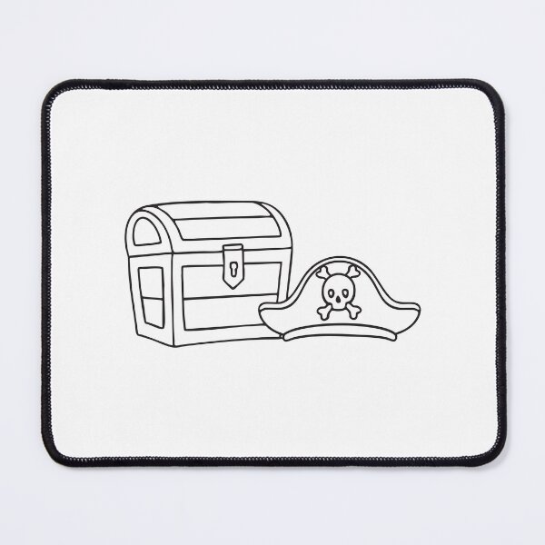 Item preview, A treasure chest beside a pirate hat with cross bone symbol   designed and sold by rasagamastore.