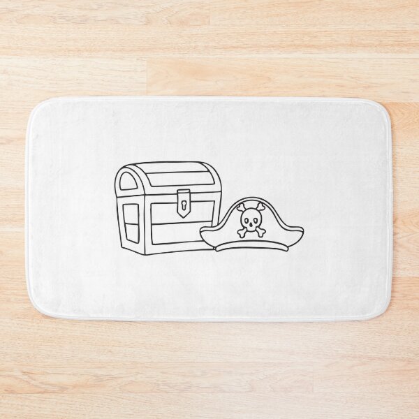 Item preview, A treasure chest beside a pirate hat with cross bone symbol   designed and sold by rasagamastore.