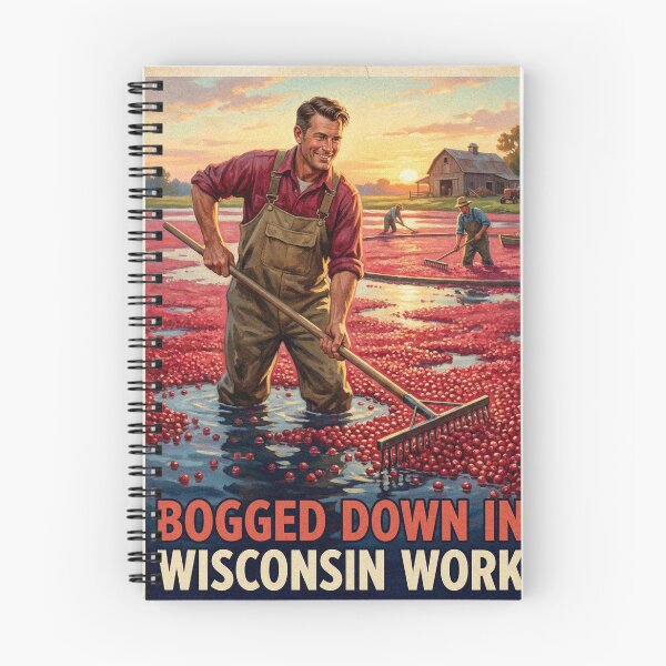 Item preview, Bogged Down in Wisconsin Work Cranberry Harvest Poster designed and sold by Cozy-Old-Pub.
