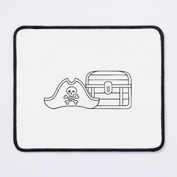 Item preview, A pirate hat with a crossbone symbol lying next to a treasure chest   designed and sold by rasagamastore.