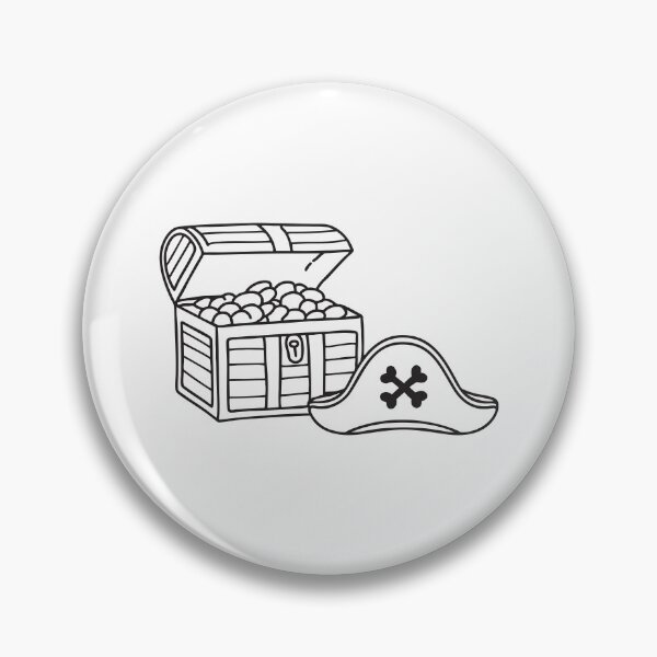 Item preview, A treasure chest placed next to a crossbone pirate hat   designed and sold by rasagamastore.