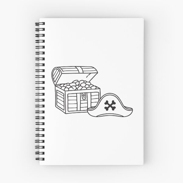 Item preview, A treasure chest placed next to a crossbone pirate hat   designed and sold by rasagamastore.