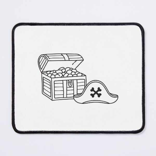 Item preview, A treasure chest placed next to a crossbone pirate hat   designed and sold by rasagamastore.