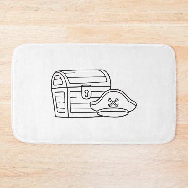 Item preview, A treasure chest beside a pirate hat with lock slightly broken   designed and sold by rasagamastore.