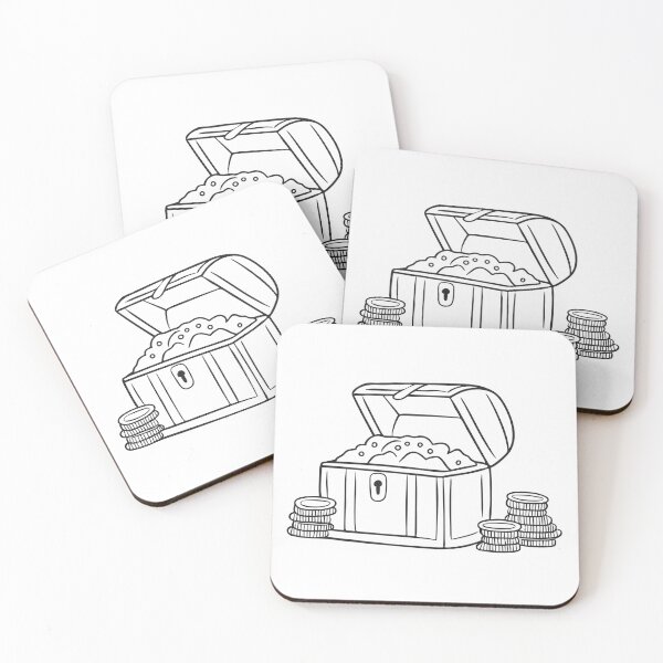 Item preview, A treasure chest beside scattered coins with the lid open   designed and sold by rasagamastore.