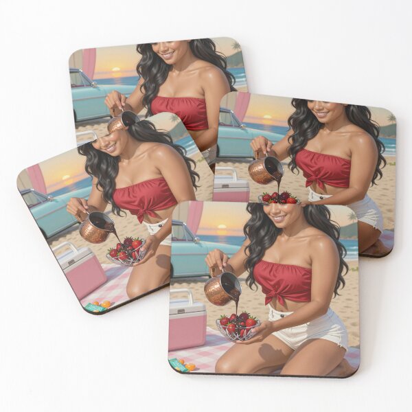 Item preview, Shanti Beach Picnic Chocolate Strawberries Sunset designed and sold by CathryneDelamort.