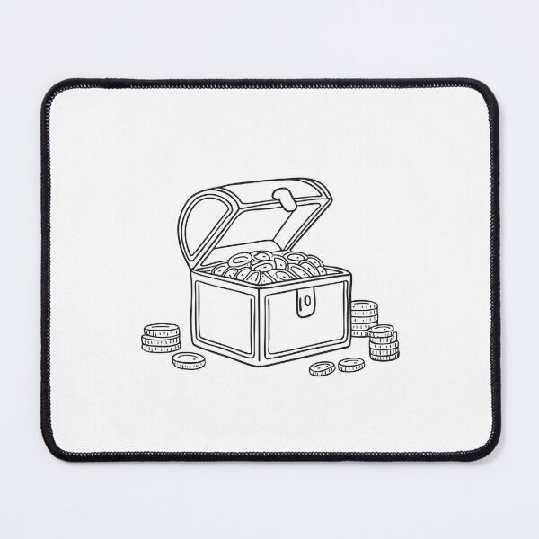 Item preview, Scattered coins lying next to a treasure chest with open lid   designed and sold by rasagamastore.