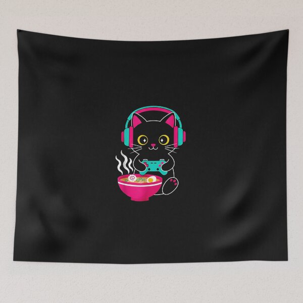 Item preview, Cute Gamer Cat – Ramen Lover designed and sold by yaginoie.