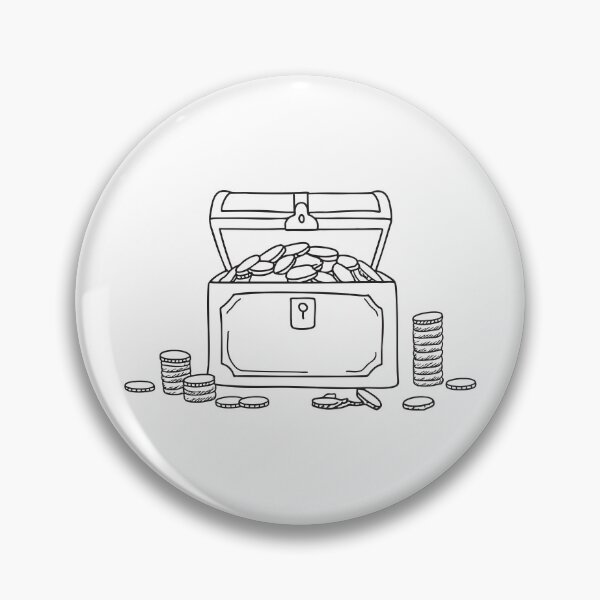 Item preview, An open treasure chest with scattered coins at its base   designed and sold by rasagamastore.