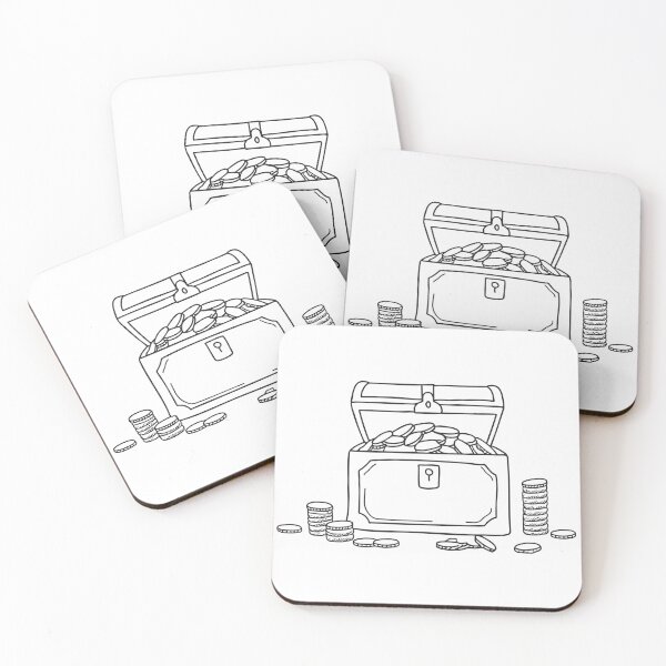 Item preview, An open treasure chest with scattered coins at its base   designed and sold by rasagamastore.