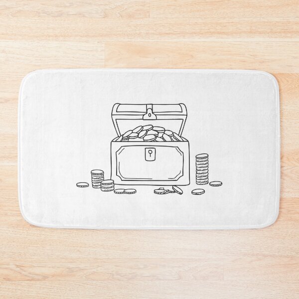 Item preview, An open treasure chest with scattered coins at its base   designed and sold by rasagamastore.