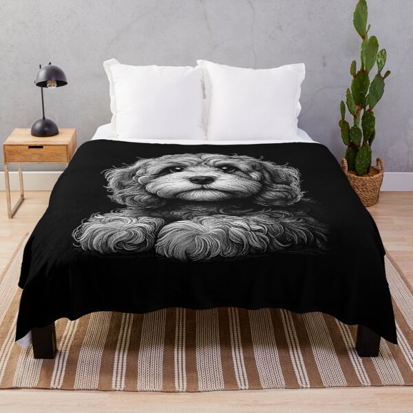Item preview, Cavapoo Dog Face Art Sketch Design for Mom Dad Kids designed and sold by SALI MANI.