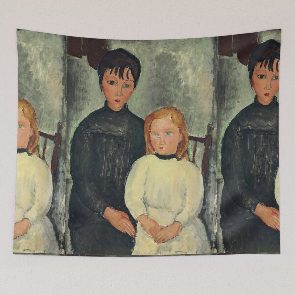 Item preview, Les Deux Filles by Amedeo Modigliani: Intimate École de Paris Portrait Poster designed and sold by artofuniverse.